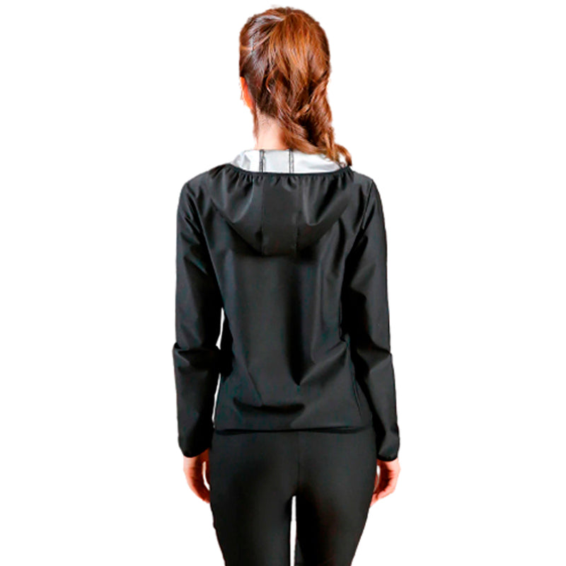 Kit Conjunto 3 Peças Calça Top Blusa com Capuz Efeito Sauna Queima Gordura Feminino